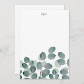 Eukalyptus Modern Mitteilungskarte (Vorne/Hinten)