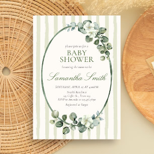Eukalyptus-Moderne-Baby-Party Einladung