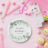 Eukalyptus Moderne Hochzeit Pappteller (Party)