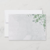 Eukalyptus Moderne Hochzeitsunterkunft Details RSVP Karte (Rückseite)