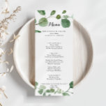 Eukalyptus Moderne Kalligrafie Abendmenü Menükarte<br><div class="desc">Diese eukalyptus moderne Kalligrafie Dinner-Karte ist perfekt für eine einfache Hochzeit. Das Design bietet Aquarellfarben handgezeichnet elegante botanische Eukalyptuszweige und Blätter. Dieses Menü kann für Hochzeitsempfang,  Probe Dinner,  Brautparty oder jede Veranstaltung verwendet werden.</div>