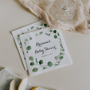 Eukalyptus Moderne Kalligrafie Babydusche Napkins Serviette