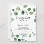 Eukalyptus Moderne Kalligrafie-Engagement-Partei Einladung (Vorderseite)