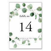 Eukalyptus Moderne Kalligrafie Hochzeit Tischnummer (Rückseite)