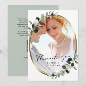 Eukalyptus Moderne Kalligrafie QR Code Wedding als Dankeskarte (Vorne/Hinten)