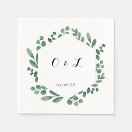 Eukalyptus Moderne Kalligraphie Monogram Wedding Serviette