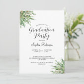 Eukalyptus Moderne kalligraphische Graduierungspar Einladung (Stehend Vorderseite)