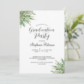 Eukalyptus Moderne kalligraphische Graduierungspar Einladung (Stehend Vorderseite)