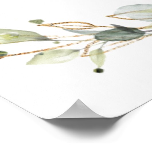 Eukalyptus Moderne Skripthochzeit Willkommen Elega Poster (Ecke)