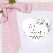 Eukalyptus moderner Celebrate-Name des lassend Herz-Aufkleber