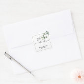 Eukalyptus moderner Celebrate-Name des lassend Quadratischer Aufkleber (Umschlag)