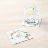 Eukalyptus moderner, grüner und goldener Eukalyptu Rechteckiger Pappuntersetzer (Vor Ort)