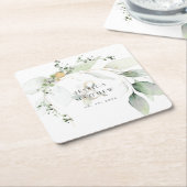 Eukalyptus moderner, grüner und goldener Eukalyptu Rechteckiger Pappuntersetzer (angewinkelt)