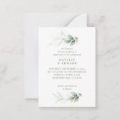 Eukalyptus moderner, minimalistischer Hochzeitsges Mitteilungskarte (Vorderseite)