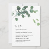Eukalyptus moderner Schriftart hellgrün Einladung (Vorderseite)