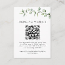 Eukalyptus Modernes Amperand Wedding Website QR