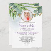 Eukalyptus Modernes Foto Erste Kommune Einladung (Vorne/Hinten)