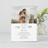 Eukalyptus Modernes Foto Hochzeitseinladung Einladung (Stehend Vorderseite)