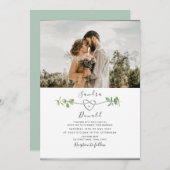 Eukalyptus Modernes Foto Hochzeitseinladung Einladung (Vorne/Hinten)