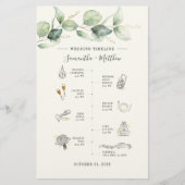 Eukalyptus Modernes Icon Hochzeitsprogramm Briefpapier (Vorderseite)