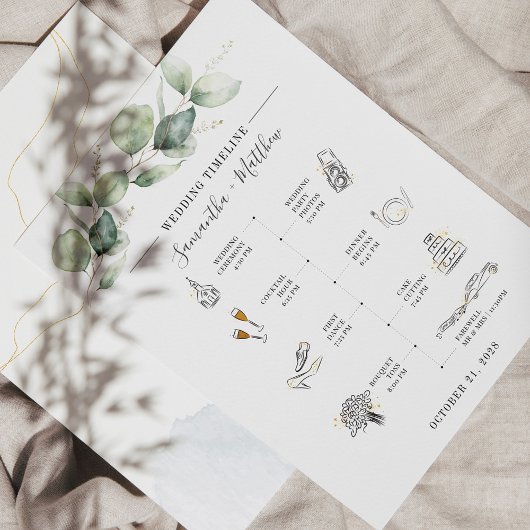 Eukalyptus Modernes Icon Hochzeitsprogramm Briefpapier