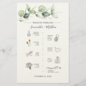 Eukalyptus Modernes Icon Hochzeitsprogramm Briefpapier (Vorderseite)