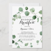 Eukalyptus Modernes kalligrafisches Hochzeitsfrühs Einladung (Vorderseite)