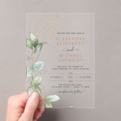 Eukalyptus Modernes Minimalistisches Grünes Blatt Acryleinladungen (Insitu (Handheld))