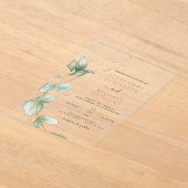 Eukalyptus Modernes Minimalistisches Grünes Blatt Acryleinladungen (Ablage )