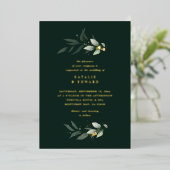 Eukalyptus modernes, minimalistisches Hochzeitsgrü Folieneinladung (Stehend vorne)