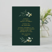 Eukalyptus modernes, minimalistisches Hochzeitsgrü Folieneinladung (Stehend vorne)