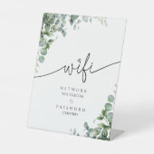 Eukalyptus Modernes WiFi Password Wedding-Zeichen Sockelschild (Vorderseite)