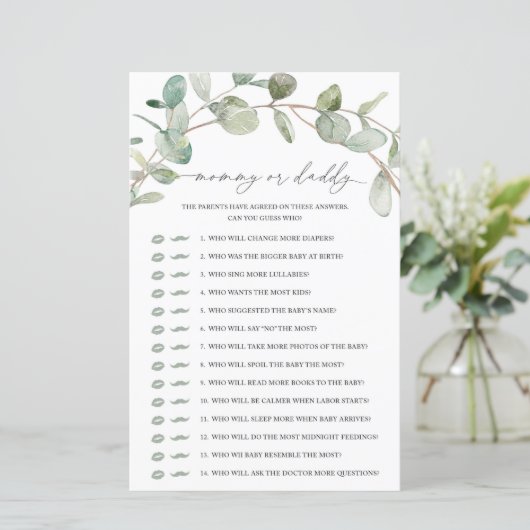 Eukalyptus Mommy oder Daddy Game (Stehend Vorderseite)