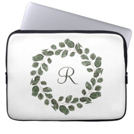 Eukalyptus Monogram Blätter Elegante Moderne Laptopschutzhülle