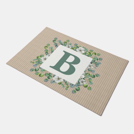 Eukalyptus Monogram Doormat Fußmatte (Schrägansicht)