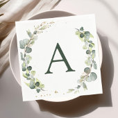 Eukalyptus Monogram Greenery Wedding Serviette