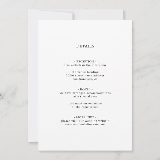 Eukalyptus monogram Minimalistisch Wedding Einladung (Rückseite)
