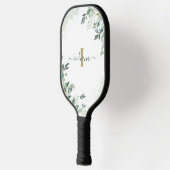 Eukalyptus Monogram Script Name Botanischer Geburt Pickleball Schläger (Links)
