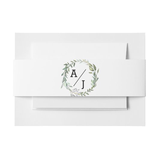 Eukalyptus Monogram Wedding Invitation Bly Band (Vorderseite Beispiel)