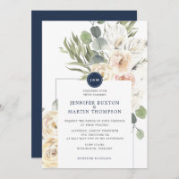 Eukalyptus Monogram Wedding Navy & Ivory Floral