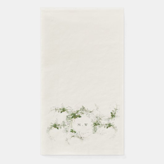 Eukalyptus Monogram Wedding Serviette (Vorderseite)