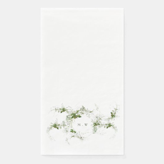 Eukalyptus Monogram Wedding Serviette (Vorderseite)