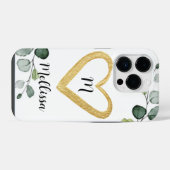 Eukalyptus Monogramed iPhone 14 Pro Fall Hülle (Rückseite (Horizontal))