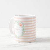 Eukalyptus-Monogramm-Blätter Pfirsichpfirsichpfirs Kaffeetasse (Vorderseite Links)