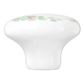 Eukalyptus-Monogramm-Blätter Pfirsichpfirsichpfirs Keramikknauf (Seitenansicht)