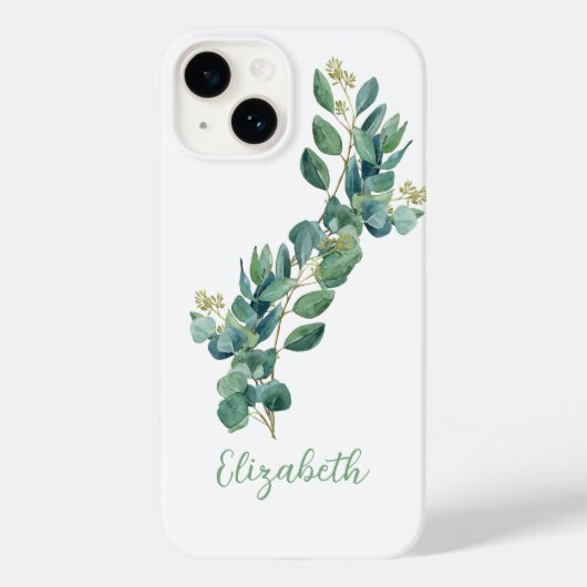 Eukalyptus-Monogramm Case-Mate iPhone Hülle (Rückseite)