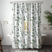 Eukalyptus-Monogramm Duschvorhang
