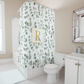 Eukalyptus-Monogramm Duschvorhang (Beispiel)