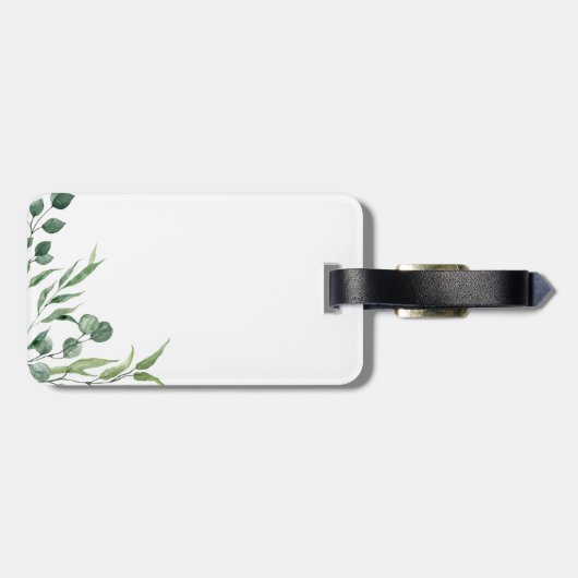 Eukalyptus-Monogramm Gepäckanhänger (Rückseite horizontal)