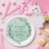 Eukalyptus-Monogramm-Hochzeit Pappteller (Party)